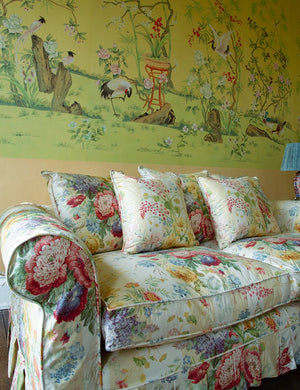 Barton Large Sofa with Scatter Cushions in Stripe Berrington by Colefax and Fowler - Hand Made in USA