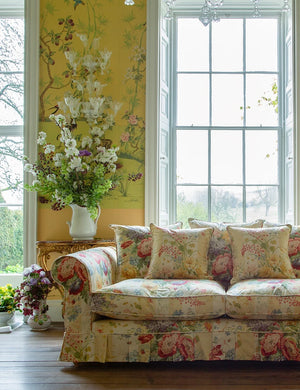 Barton Large Sofa with Scatter Cushions in Stripe Berrington by Colefax and Fowler - Hand Made in USA