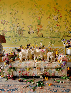 Barton Large Sofa with Scatter Cushions in Stripe Berrington by Colefax and Fowler - Hand Made in USA