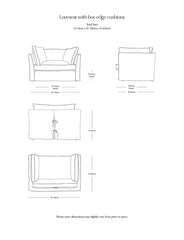 Coco Loveseat with Self Piped Box Edge cushion in Stripes Petunia - Made to order