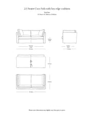 Coco 2.5 seater sofa with Contrast Piped Box Edge cushion in Andrew Martin Wildwood Duck Egg - Made to Order