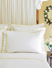 Yellow Scalloped Single Duvet Cover